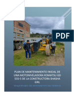 Plan de Mantenimiento Motoniveladora