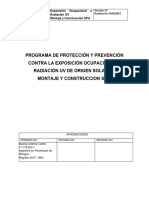 Programa de Gestión de Riesgos Por Exposición A UV