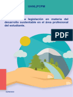 Informe de La Legislación en Materia Del Desarrollo Sustentable en El Área Profesional Del Estudiante.