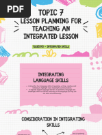 Group 7 Lesson Planning For Teaching An Integrated Lesson