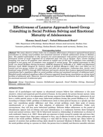 Effectiveness of Lazarus Approach Based Group Consulting in Social Problem Solving and Emotional M