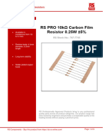 RS PRO 10kΩ Carbon Film Resistor 0.25W ±5%: Features