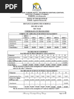 Distance Learning Fee Schedule