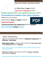 Sales Variance & Operating Statement