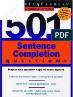 Learning Express 501 Sentence Completion Questions - 193p