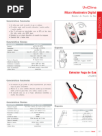 Micro Manmetro Uniclima Digital y Detector de Fuga de Gas Uniclima Termmetro Uniclima 4 y 2 Puntas Digital Medicin y Control