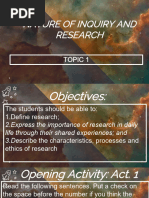 PR1 Lesson 1 Nature of Research and Inquiry