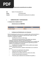 Memorandum de Planificacion