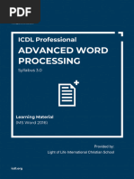 ICDL Advanced Word Processing 2016 3.0 - Light of Life International Christian School