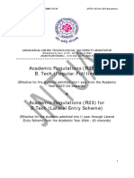 JNTUA UG Programmes B.Tech - R23 Regulations 31.08.2023