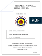 23mce16 - Research Proposal Writing and Ipr: DECEMBER - 2023