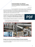 Hot and Cold Thermal Insulation For Piping Calculation of Thermal Insulation Thickness PDF