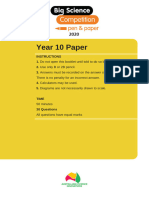 Big Science Competition Year 10 2020