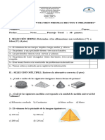 Prueba Mixta Volumen Prismas y Piramides