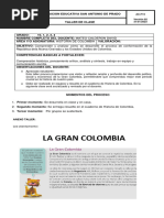 Taller de Clase Sobre La Gran Colombia