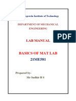 Basics of MATLAB.