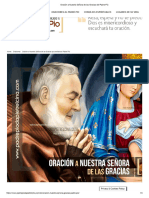 Oración A Nuestra Señora de Las Gracias Del Padre Pío