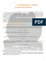 Capítulo 3 - Math Multiplicação e Divisão de Números Naturais Curso Prof. Daniel Pereira