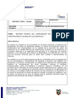 Informe Técnico Del Cumplimiento Del Cronograma de Capacitación de Calidad de Los Servicios 2023