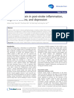 The Role of Orexin in Post-Stroke Inflammation, Cognitive Decline, and Depression