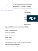 Presupuesto de Administración de Fincas