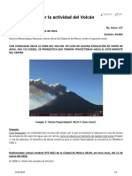 Aviso Especial Por La Actividad Del Volcán Popocatépetl - 5487