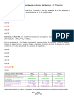 Exercícios Constante de Equilíbrio