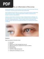 Explains Keratitis - An Inflammation of The Cornea