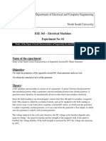 EEE363 (Exp 1) Study of The Open Circuit Characteristics (OCC) of Separately Excited DC Shunt Generator