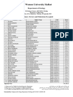 BS-Zoology-4-Years 2023-2027 Morning OPEN MERIT List 3