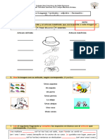 AD Evaluacion Lenguaje 3° Árticulos, Adjetivos y Sustantivo