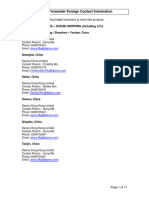 Freight Forwarder Foreign Contact Information