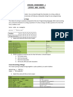 Python String Worksheet