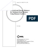 Material and Energy Balances For Methanol From Biomass Using Biomass Gasifier