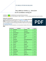 2018-19 Milan Non EU Ranking