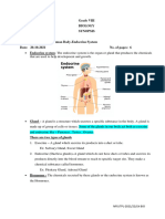 Grade VIII Biology Synopsis Theme 4: Unit 1 Name of The Chapter: Human Body-Endocrine System Date: 20-10-2021 No. of Pages: 6