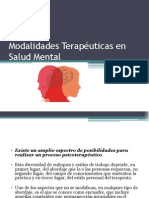 Modalidades Terapéuticas en Salud Mental