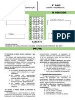 Prova Geografia 8 Ano II Periodo