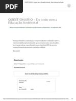 QUESTIONÁRIO - de Onde Vem A Educação Ambiental - Meio Ambiente Nas Escolas