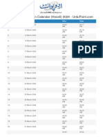 Rawalpindi Ramadan Calendar 2024 Urdupoint