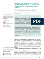 Evaluation of A Sudarshan Kriya Yoga (SKY) Based Breath Intervention For Patients With Mild-To-Moderate Depression and Anxiety Disorders