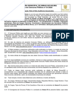 Prefeitura de Minas Novas - MG Informa Abertura de Concurso Público EDITAL 2024