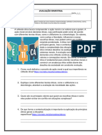 Avaliação Bimestral 3º Ano Filosofia 3º Ano 2024