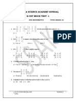 2nd PU KCET TEST - 1