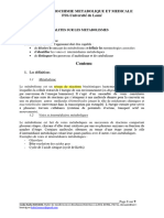 Chapitre 1 - Généralité Sur Le Métabolisme - BIOCHIMIE METABOLIQUE ET MEDICALE