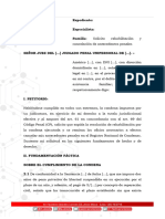 Modelo Escrito de Solicitud de Rehabilitación Y Eliminación de Antecedentes Penales LP