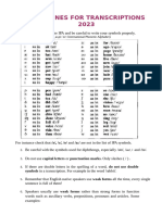 Guidelines For Transcriptions 2023