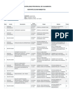 Municipalidad Provincial de Cajamarca Reporte de Movimientos