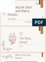 Analysing The Short Story and Poetry Extracts