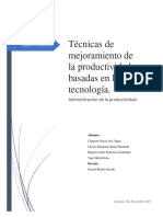 Tecnicas de Mejoramiento de La Productividad Basadas en La Tecnologia